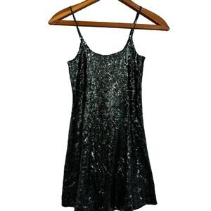 Melrose and Market Sequin Dress XXS 00 0 Forest Green Formal Cocktail Party Glam